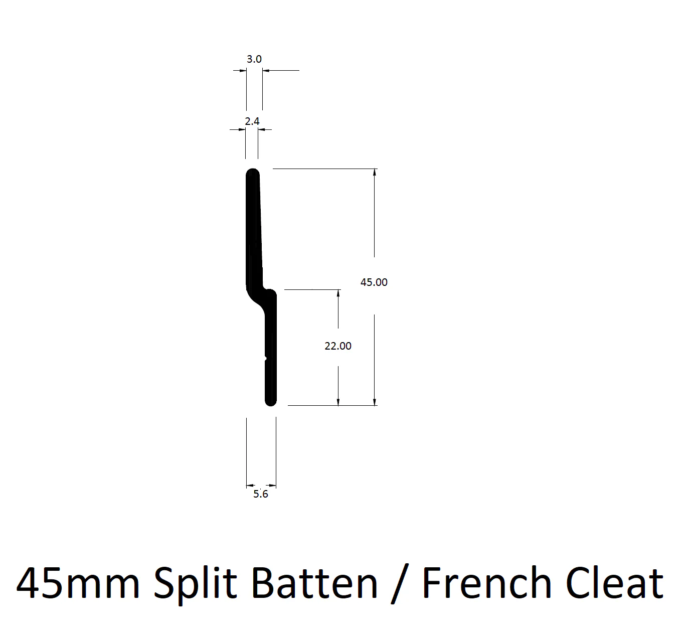 Aluminium Split Batten / French Cleat - Image 4
